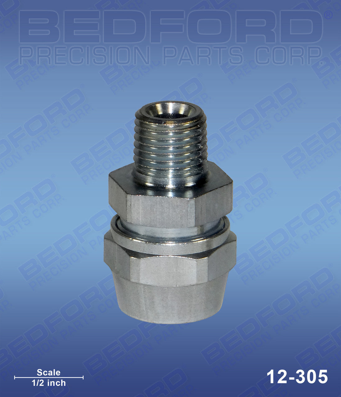 Bedford 5/16" Hose Fitting x 1/4" NPT[m] (12-305-B)